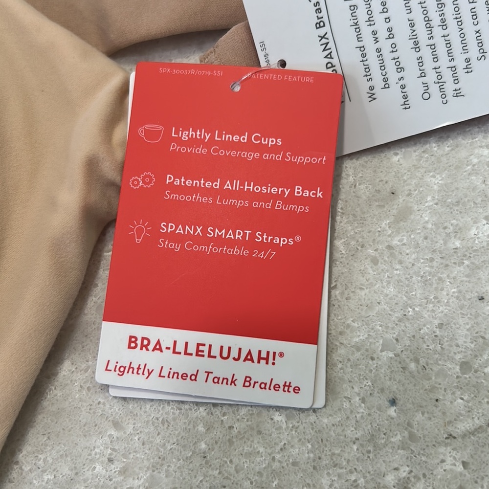 NWT Spanx Bra-llelujah lightly lined tank bralette. Naked 2.0. Size large. - Picture 7 of 12